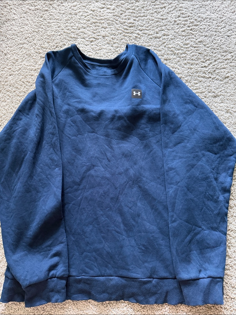 Under Armour Navy Blue Crew Sweatshirt with Small Logo